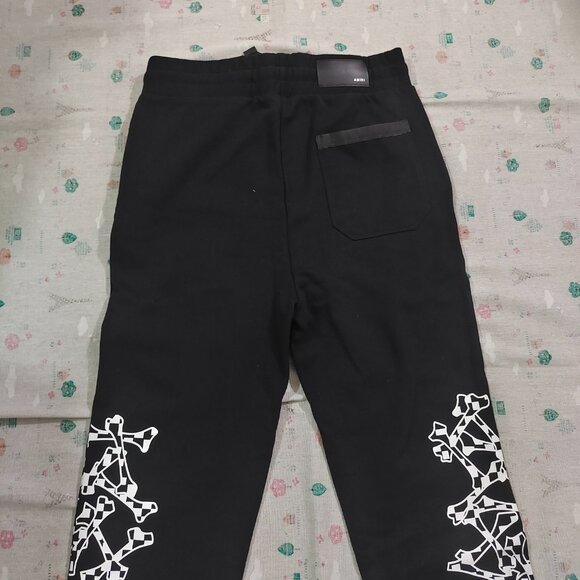 Amiri Black & White Checkered Bones Sweatpants - Picture 4 of 9